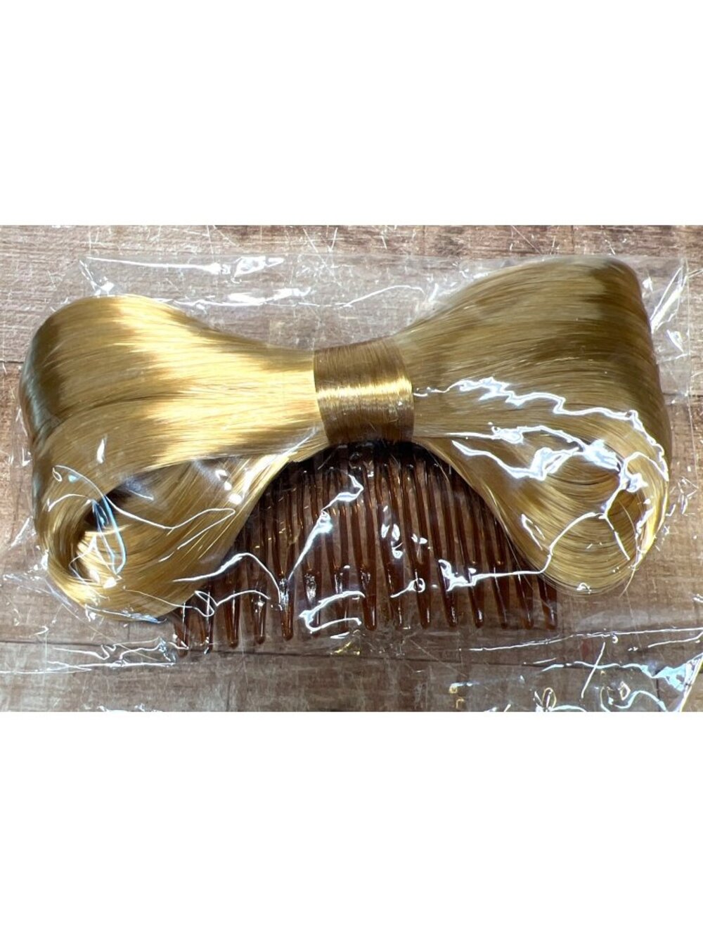 Hair Bow Clip With Comb Blonde Synthetic Fiber Elegant Updo Accessory For Women